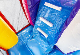 Multiplay flamingo bouncer with a slide, fun objects on the jumping surface and eye-catching 3D objects for kids. Order inflatable bouncers online at JB Inflatables America