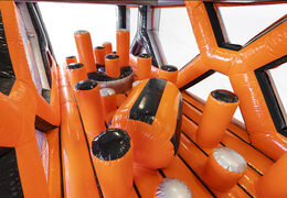 Order 40-piece giant modular inflatable Pillar Dodger obstacle course for children. Buy inflatable obstacle courses online now at JB Inflatables America