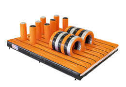 Buy inflatable 40-piece giga modular Tunnel Dodger Platform obstacle course for children. Order inflatable obstacle courses online now at JB Inflatables America