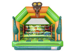Buy promotional custom World of dinos A Frame Super bounce houses with unique 3D objects and dino illustrations. Order now inflatable advertising bounce houses in your own corporate identity at JB Inflatables America