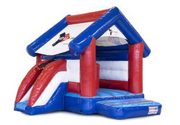 Order now custom EU Immobilien Multifun bounce houses at JB Promotions America. Custom made inflatable advertising bouncers in different shapes and sizes for sale