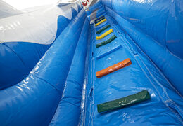 Buy a spectacular shark-themed inflatable slide with fun prints and 3D objects for kids. Order inflatable slides now online at JB Inflatables America