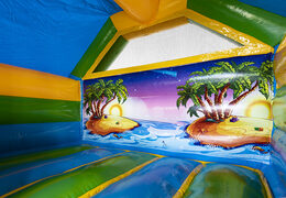 Buy inflatable slide combo hawaii-themed bounce house for kids, Inflatable bounce houses with slide available to buy at JB Inflatables America