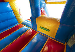 Buy inflatable slide combo bouncer in superhero theme for children. Order now inflatable bouncers with slide at JB Inflatables America