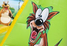 Small open bouncy castle to purchase in jungle theme for children. Bouncy castles are online for sale at JB Inflatables America
