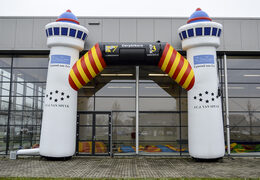 Buy a custom Derpbikers Egmond aan Zee advertisement inflatable archway online at JB Inflatables America. Order promotional advertising inflatable arches online
