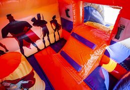 Superhero inflatable multifun bounce house with roof for sale for commercial use. Buy bounce houses online at JB Inflatables America