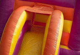 Puchase a midi multifun bounce house in princess theme with roof for kids. Buy bounce houses at JB Inflatables America online