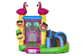 Order mini with slide flamingo bouncy castle for children. Buy inflatable bouncy castles online at JB Inflatables America