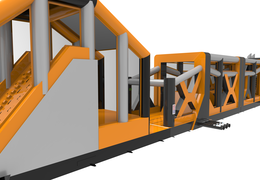 Giga inflatable adventure run obstacle course of 48.5m long for kids. Order inflatable obstacle courses now online at JB Inflatables America