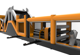 Giga inflatable adventure run obstacle course of 48.5m long for kids. Order inflatable obstacle courses now online at JB Inflatables America