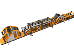 Mega inflatable adventure run obstacle course of no less than 48.5 meters long for kids. Buy inflatable obstacle courses online now at JB Inflatables America