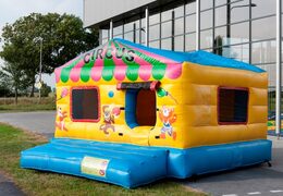 Large indoor ball pit bounce house in circus theme for children. Order bounce houses online at JB Inflatables America 