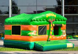 Jungle themed inflatable ball pit with a 3D object on the roof and fun pictures to buy on the walls. Order bounce houses online at JB Inflatables America 