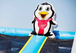 Inflatable bouncer in the Frozen theme with slides and fun obstacles with prints for children. Buy bouncers online at JB Inflatables America