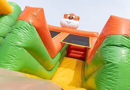 Order a jungle-themed inflatable bouncer with multiple slides and all kinds of fun obstacles with prints for kids. Buy bouncers online at JB Inflatables America