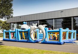 Order colored inflatable park in seaworld theme for children. Buy bounce houses online at JB Inflatables America