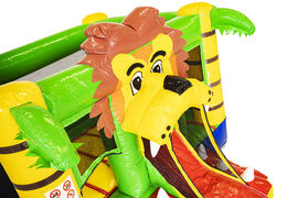 Mini inflatable bouncy castle in lion theme for sale for children. Buy inflatable bouncy castles at JB Inflatables America