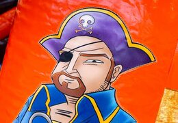 Order inflatable open multiplay bounce house with slide in pirate theme for children. Buy bounce houses online at JB Inflatables America 