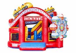 Order a multifunctional Funcity Rollercoaster bounce house for children. Buy bounce houses online at JB Inflatables America 