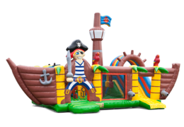 Buy large inflatable indoor multiplay bouncy castle with slide in the theme XXL pirate for children. Order bouncy castles online at JB Inflatables America 