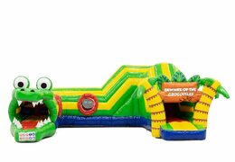 Crocodile-themed indoor inflatable crawl tunnel for kids. Buy bounce houses online now at JB Inflatables America 