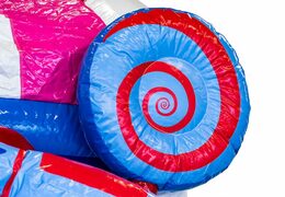 Candy themed bounce house with a slide and 3D objects for kids. Buy bounce houses online at JB Inflatables America 