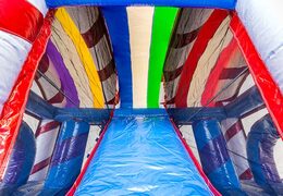 Buy indoor inflatable multiplay candyland bouncer with a slide and 3D objects for kids. Order inflatable bouncers online at JB Inflatables America 