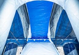 Inflatable multiplay ice bouncer with a slide in the middle and 3D objects for kids. Order bouncers online at JB Inflatables America 