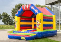 Buy a standard bounce house in a circus theme with beautiful animations on the inner and outer walls and on the pillars for children. Buy inflatables online at JB Inflatables America
