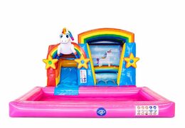 Order Multifunctional Mini Splash Unicorn bounce house at JB Inflatables America. Buy bounce houses online at JB Inflatables America