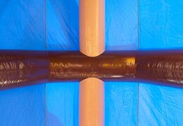 Buy shooting combo pirate bouncer covered, with cannon game and slide for kids. Order bouncers online at JB Inflatables America