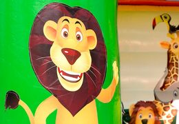 Buy a midi bouncy castle with a jungle  theme for kids. Buy bouncy castles now at JB Inflatables America online