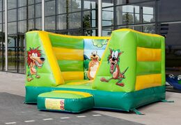 Small open bounce house in jungle theme for children for sale. Order bounce houses at JB Inflatables America online