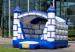 Small roofed inflatable bounce house in castle theme for kids to buy. Bounce houses available at JB Inflatables America online