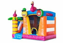 Order mini splash flamingo bouncy castle with or without bath for children. Buy bouncy castles online at JB Inflatables America