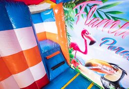 Order an inflatable multiplay bouncer with a 3D object of a flamingo at the top at JB Inflatables America. Buy bouncers online at JB Inflatables America