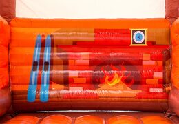 Standard Skihut winterworld bouncer with a 3D chimney on top for children. Order bouncer online at JB Inflatables America