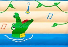 Buy standard crocodile bouncers with a 3D object at the top for children. Order bouncers online at JB Inflatables America