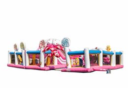 Buy large inflatable bouncy castle in candy theme for children. Order bouncy castles online at JB Inflatables America