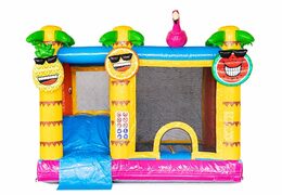 Opblaasbaar Multi Splash Bounce Flamingo springkussen met zwembadje bestellen in thema flamingo voor kinderen bij JB Inflatables