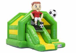 Order Slide combo inflatable inflatable bouncer with soccer theme in green for children