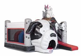 Order inflatable bouncy castle with slide in animal theme with large dog on it for children