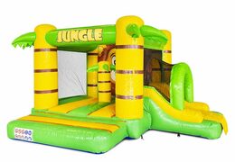 Order compact inflatable air cushion with slide in jungle theme for children