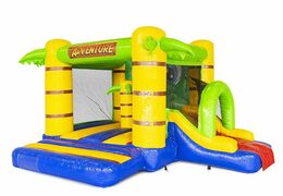 Order small inflatable bouncy castle with slide in crocodile theme for kids