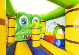 crocodile themed small inflatable air cushion with slide for kids for sale