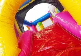 Order a compact inflatable air cushion with slide in unicorn theme