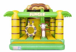 Jungle Theme Inflatable Slide With Bouncer Section For Kids For Sale