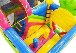 Inflatable air cushion with slide in happy colors and hawaii theme for sale for children