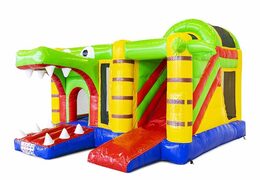 Order inflatable bouncy castle with slide in crocodile theme for children